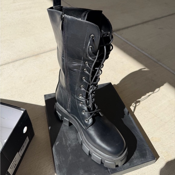 ready salted Shoes - Black Combat & Moto Boots